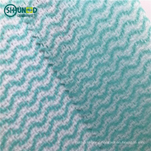 Colorful green polyester/viscose spunlace nonwoven fabric roll cleaning cloth for wet wipes / home textile / kitchen / workshop